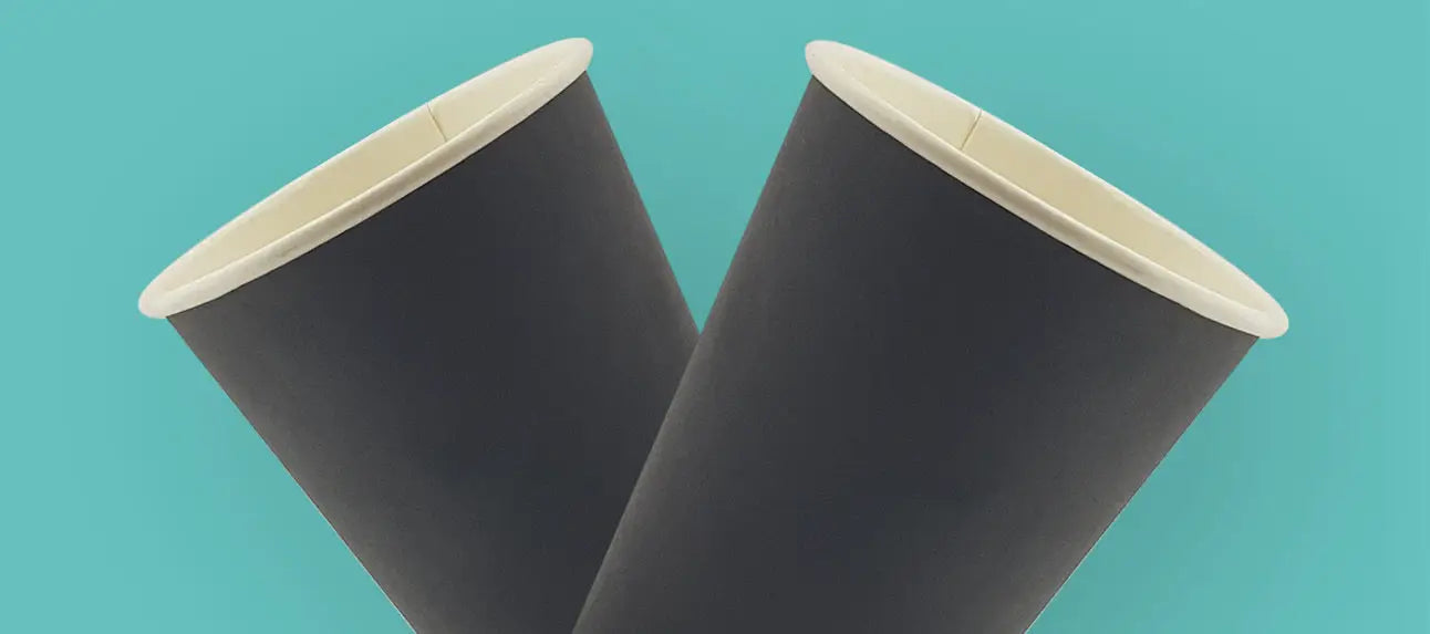 Black Aqueous Single Wall Hot Cups