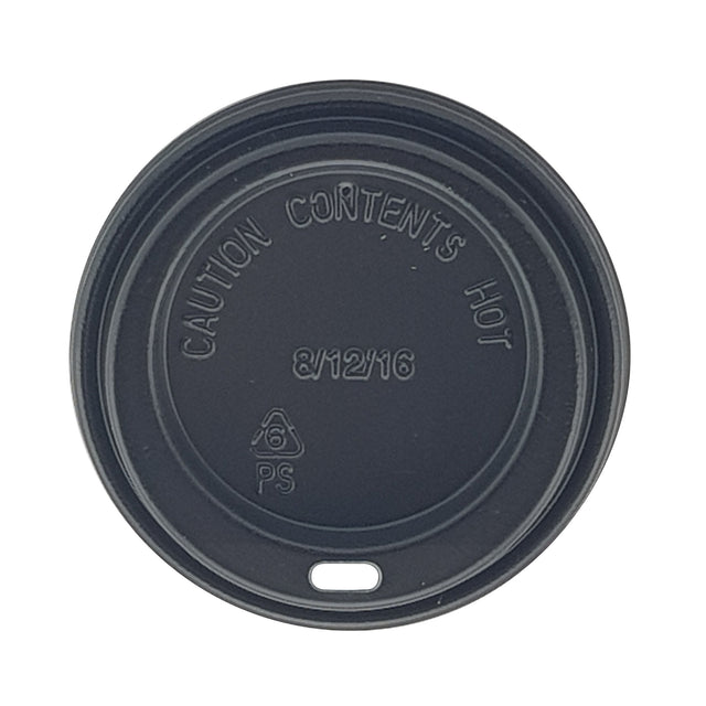 80mm Black Traveller Lid - Hot Cup Lid