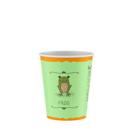 8oz / 86mm Designer Collection Frog Single Wall Aqueous Coated Cup - Hot Paper Cups