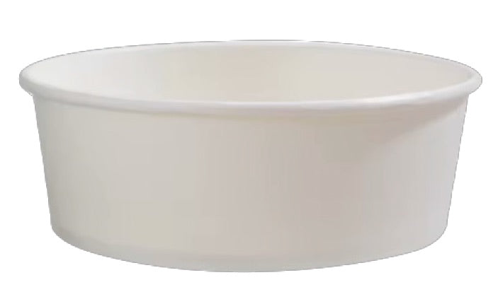 1090ml White Single Wall Paper PE Coated Bowl - Bowl