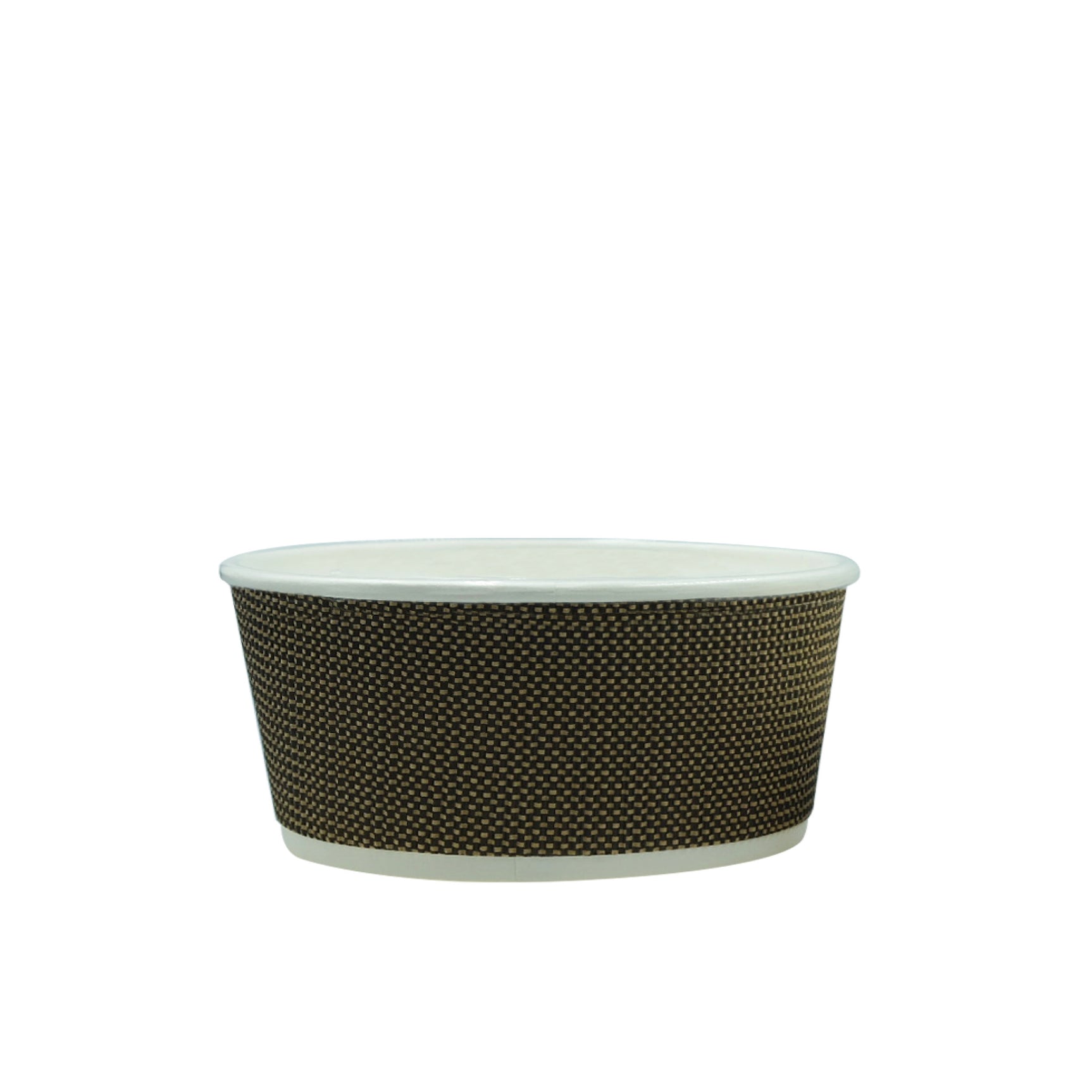 350ml Fine Ripple Brown Triple Wall Paper PE Coated Bowl