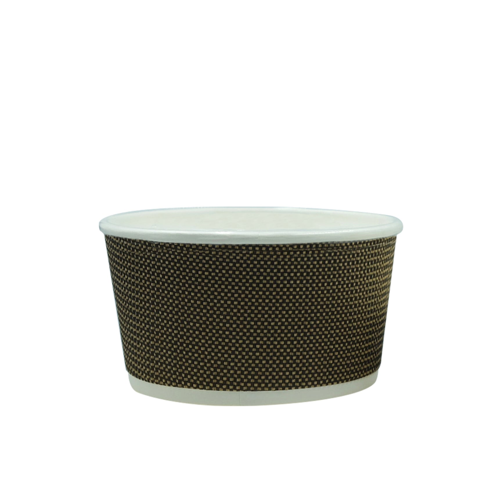 520ml Fine Ripple Brown Triple Wall Paper PE Coated Bowl