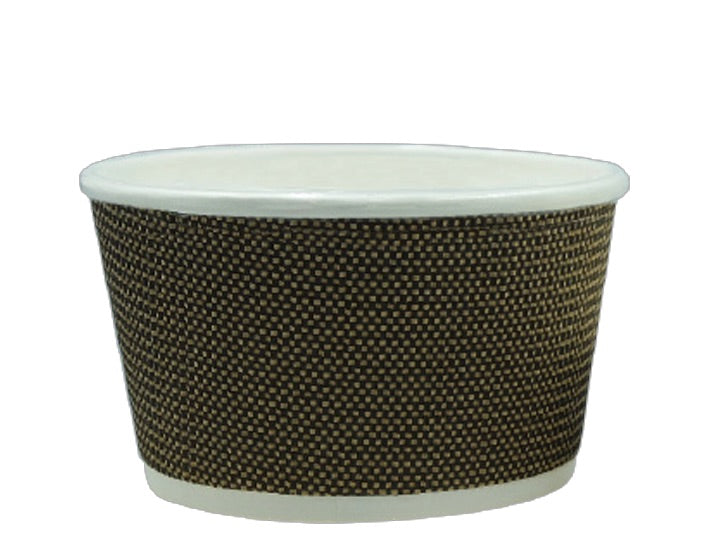 520ml Fine Ripple Brown Triple Wall Paper PE Coated Bowl - Bowl