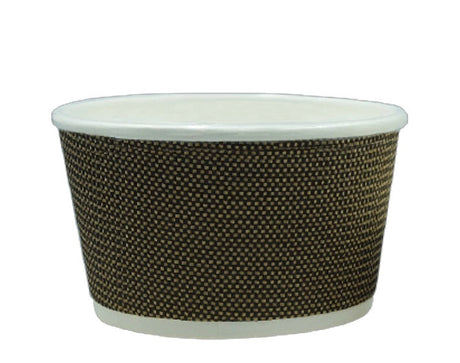 520ml Fine Ripple Brown Triple Wall Paper PE Coated Bowl - Bowl