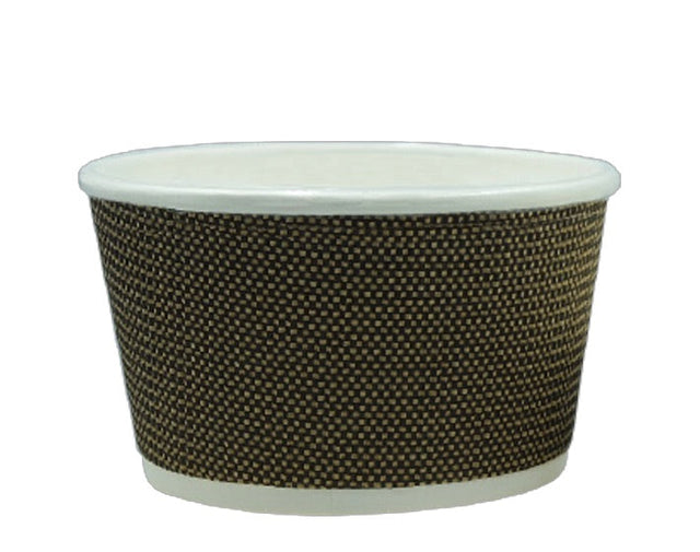 520ml Fine Ripple Brown Triple Wall Paper PE Coated Bowl - Bowl