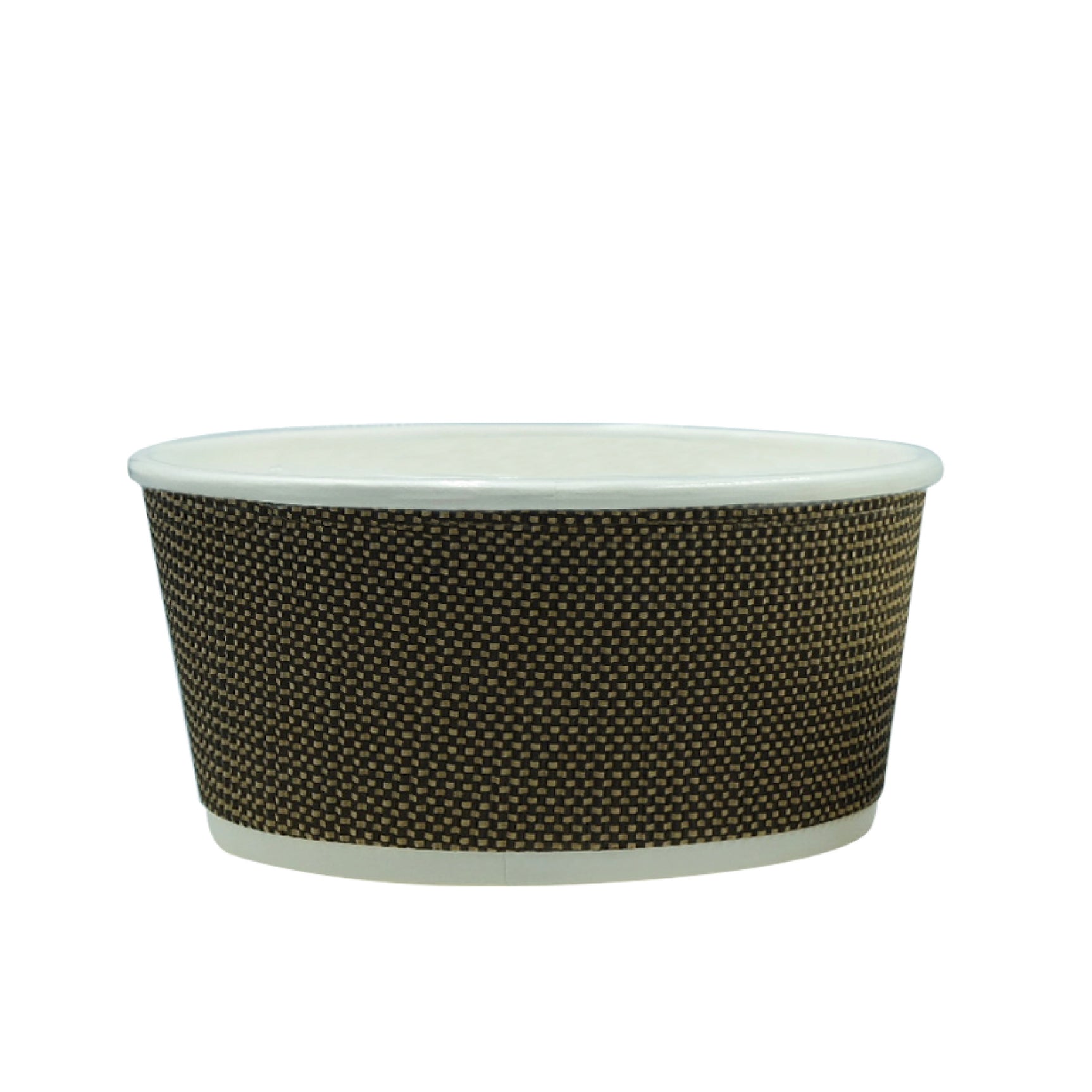 720ml Fine Ripple Brown Triple Wall Paper PE Coated Bowl