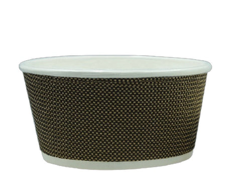720ml Fine Ripple Brown Triple Wall Paper PE Coated Bowl - Bowl