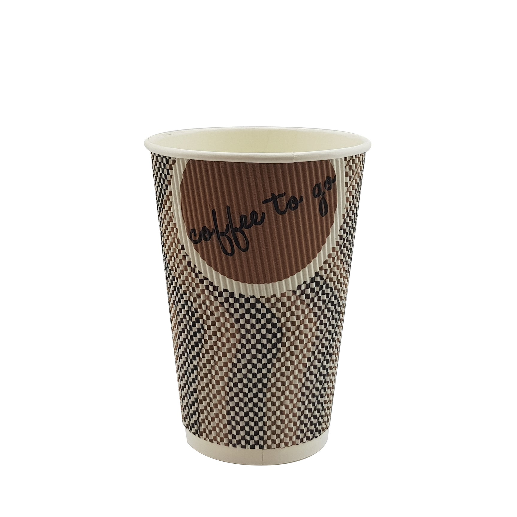 12oz / 86mm Brown Coffee To Go Triple Wall Aqueous Coated Cup