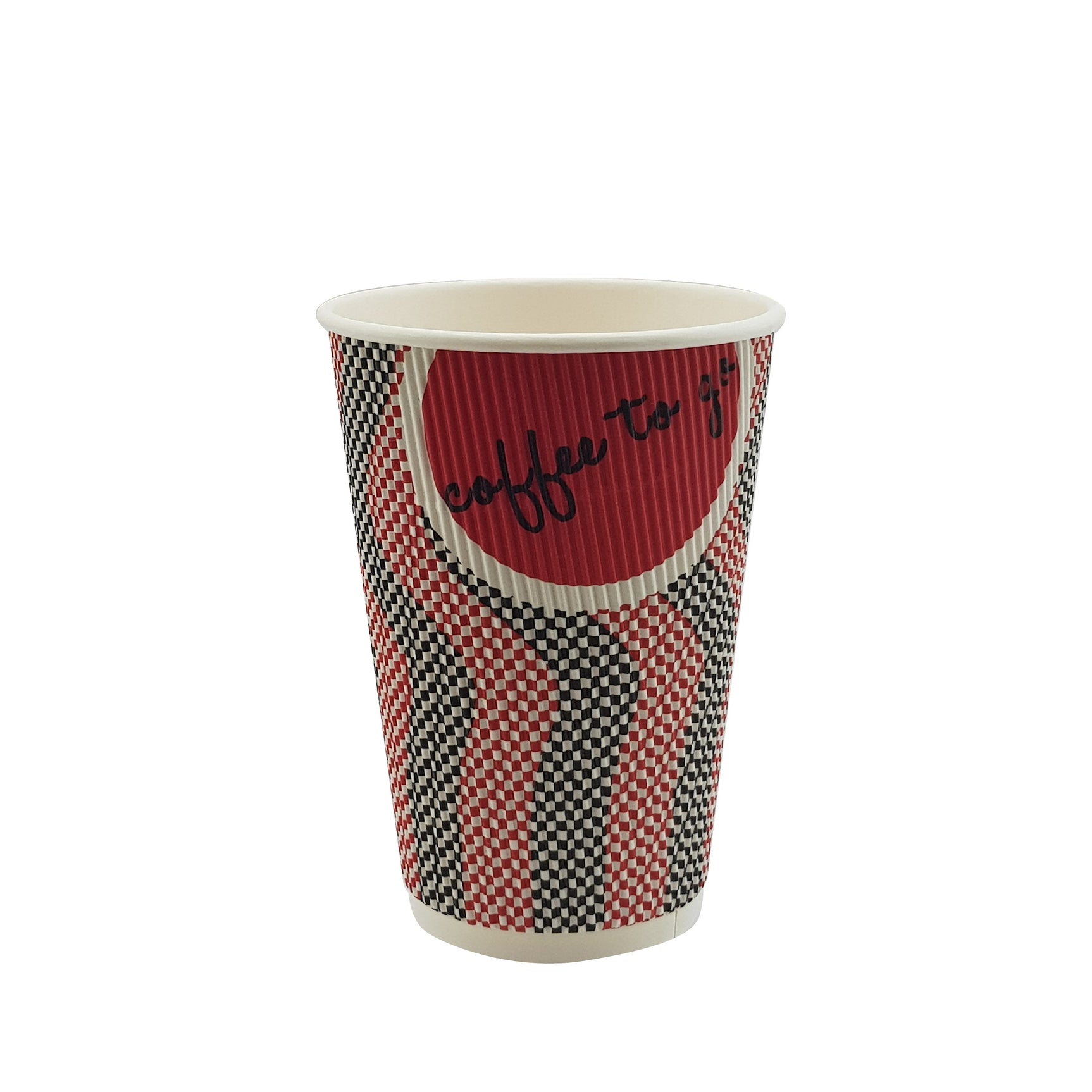 12oz / 86mm Red Coffee To Go Triple Wall Aqueous Coated Cup