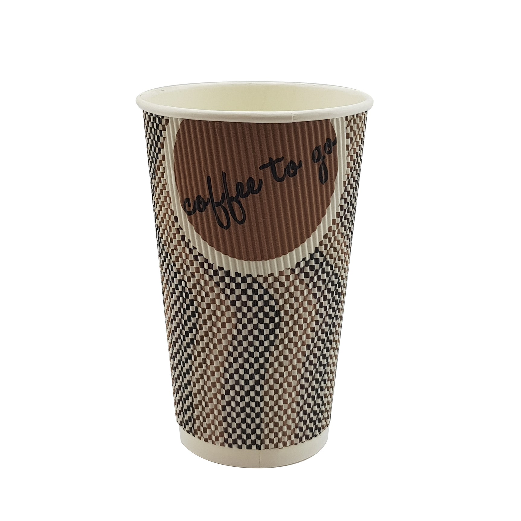 16oz / 86mm Brown Coffee To Go Triple Wall Aqueous Coated Cup