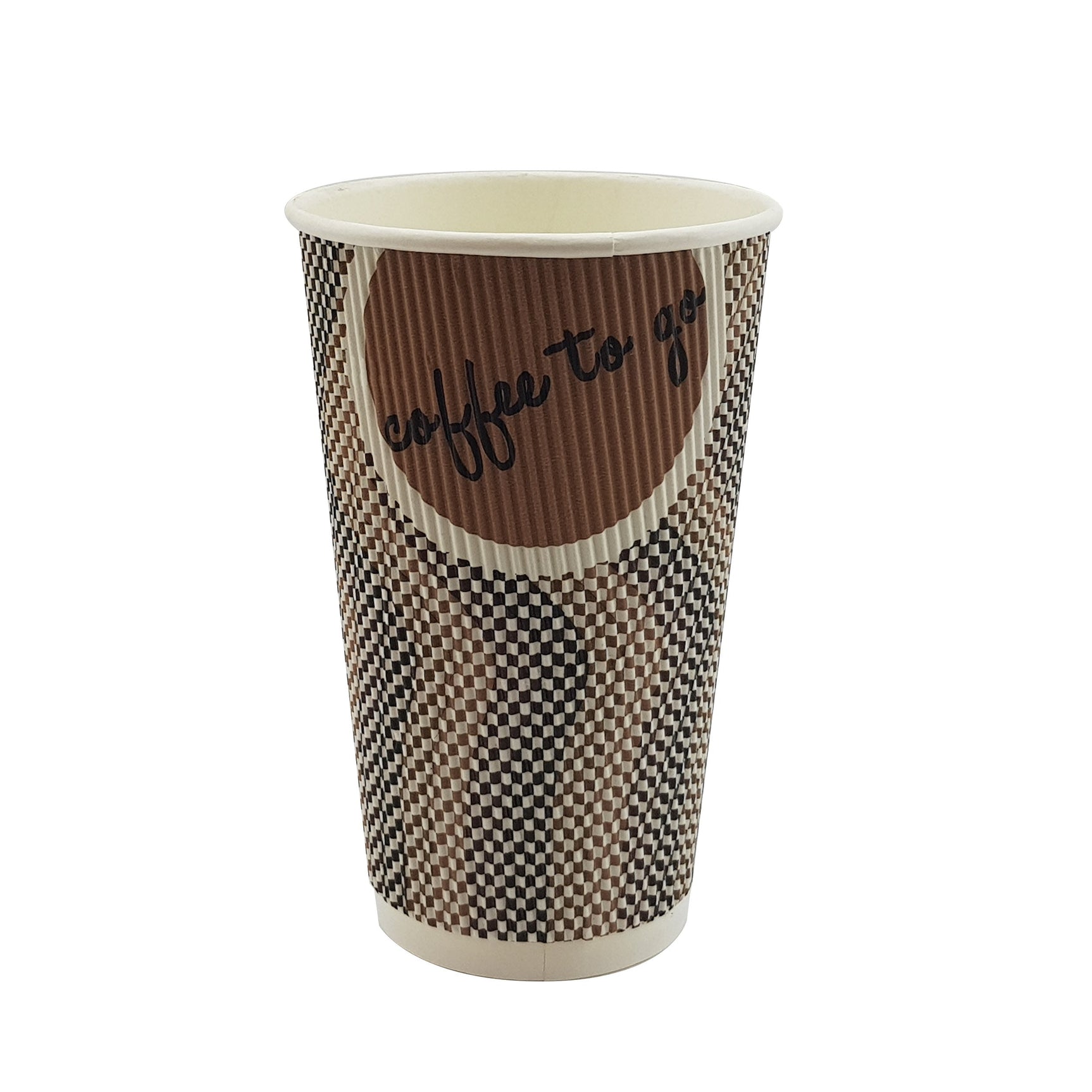 16oz / 86mm Brown Coffee To Go Triple Wall Aqueous Coated Cup - Hot Paper Cups