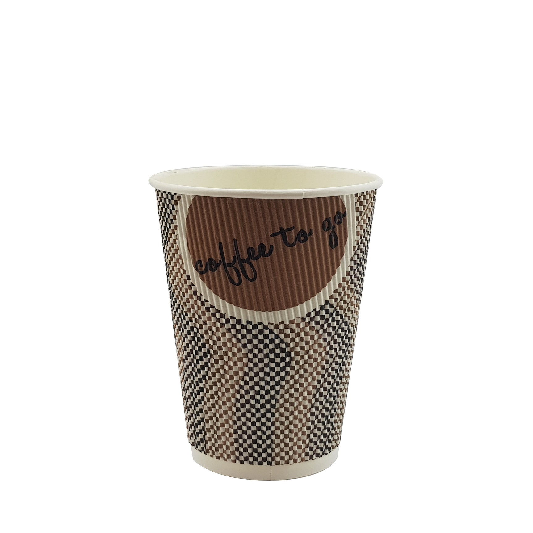 8oz / 86mm Brown Coffee To Go Triple Wall Aqueous Coated Cup