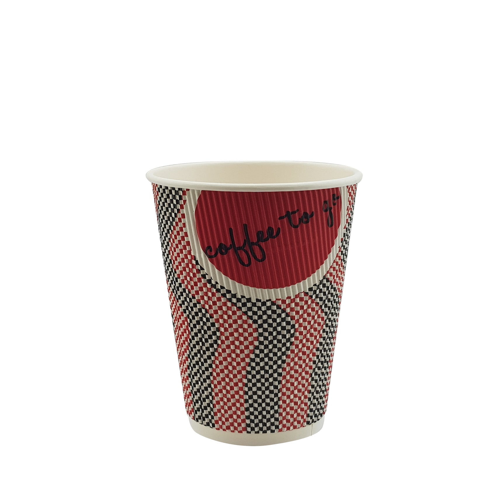 8oz / 86mm Red Coffee To Go Triple Wall Aqueous Coated Cup