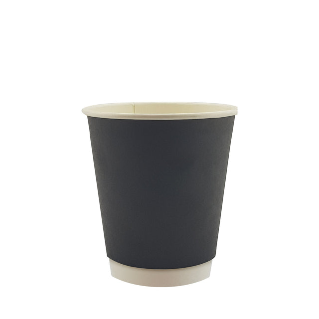 12oz / 90mm Black Double Wall Aqueous Coated Cup - Hot Paper Cups