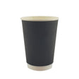16oz / 86mm Black Double Wall Aqueous Coated Cup - Hot Paper Cups