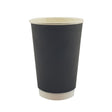 16oz / 90mm Black Double Wall Aqueous Coated Cup - Hot Paper Cups