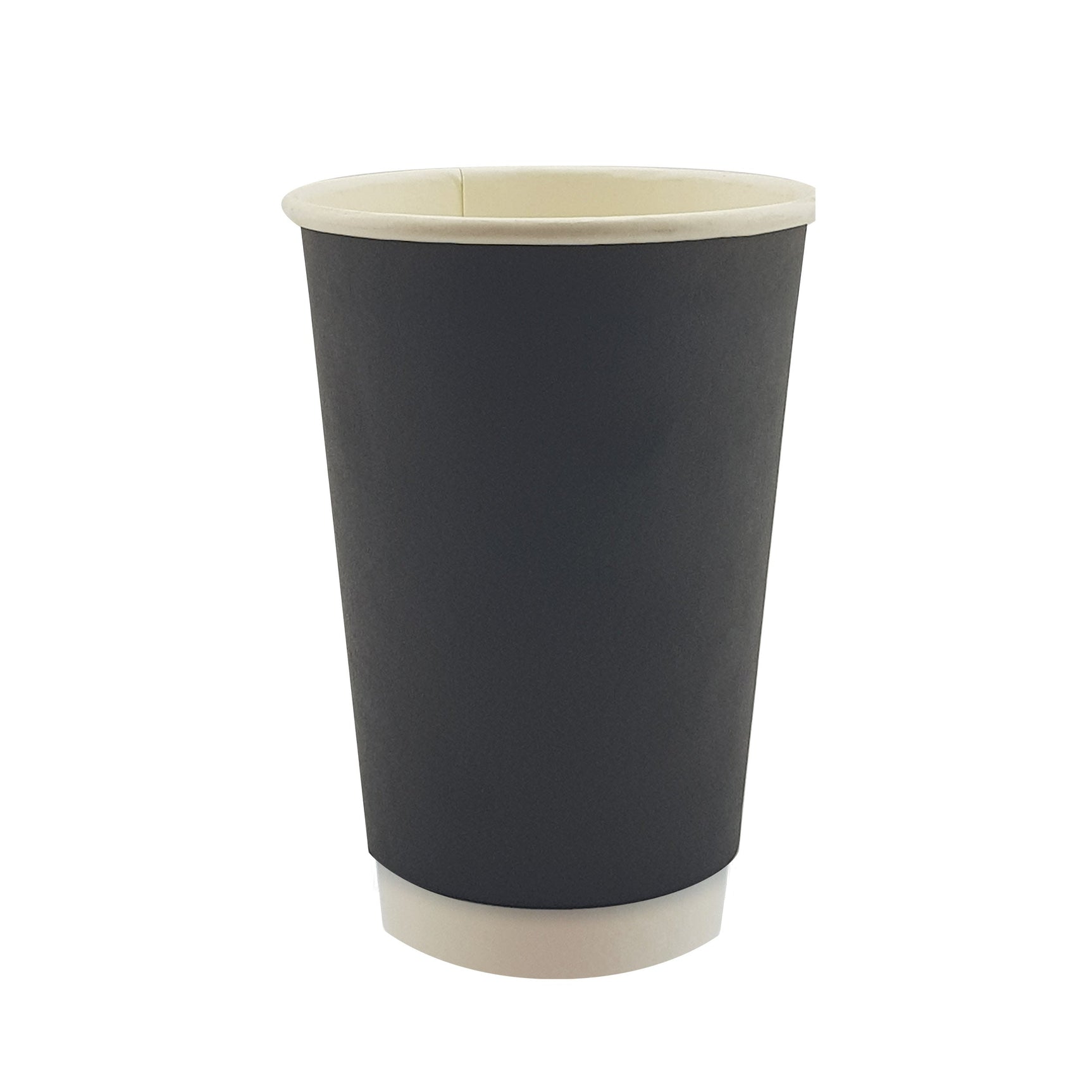 16oz / 90mm Black Double Wall Aqueous Coated Cup - Hot Paper Cups