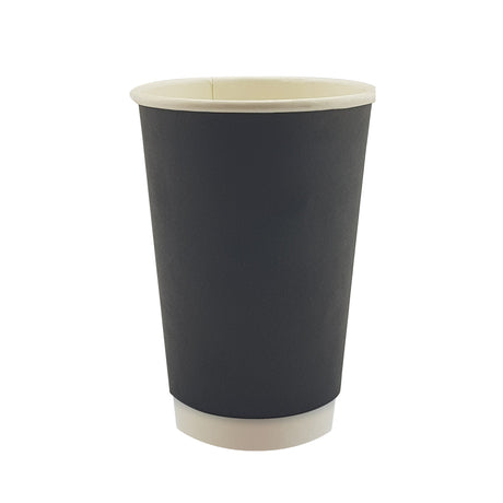 16oz / 90mm Black Double Wall Aqueous Coated Cup - Hot Paper Cups