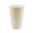 16oz / 90mm White Double Wall Aqueous Coated Cup - Hot Paper Cups