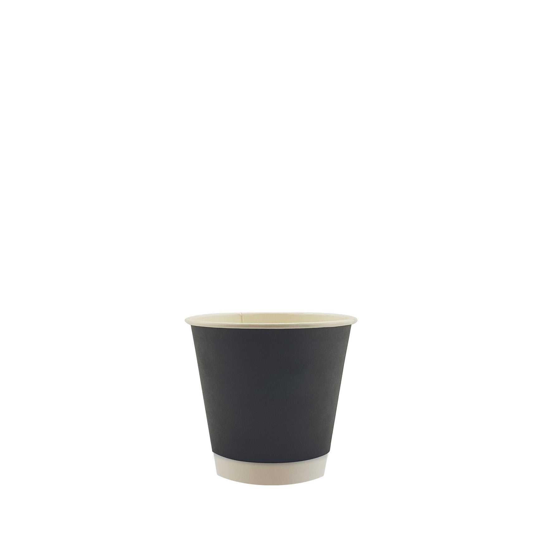 4oz / 62mm Black Double Wall Aqueous Coated Cup - Hot Paper Cups