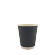 8oz / 80mm Black Double Wall Aqueous Coated Cup - Hot Paper Cups