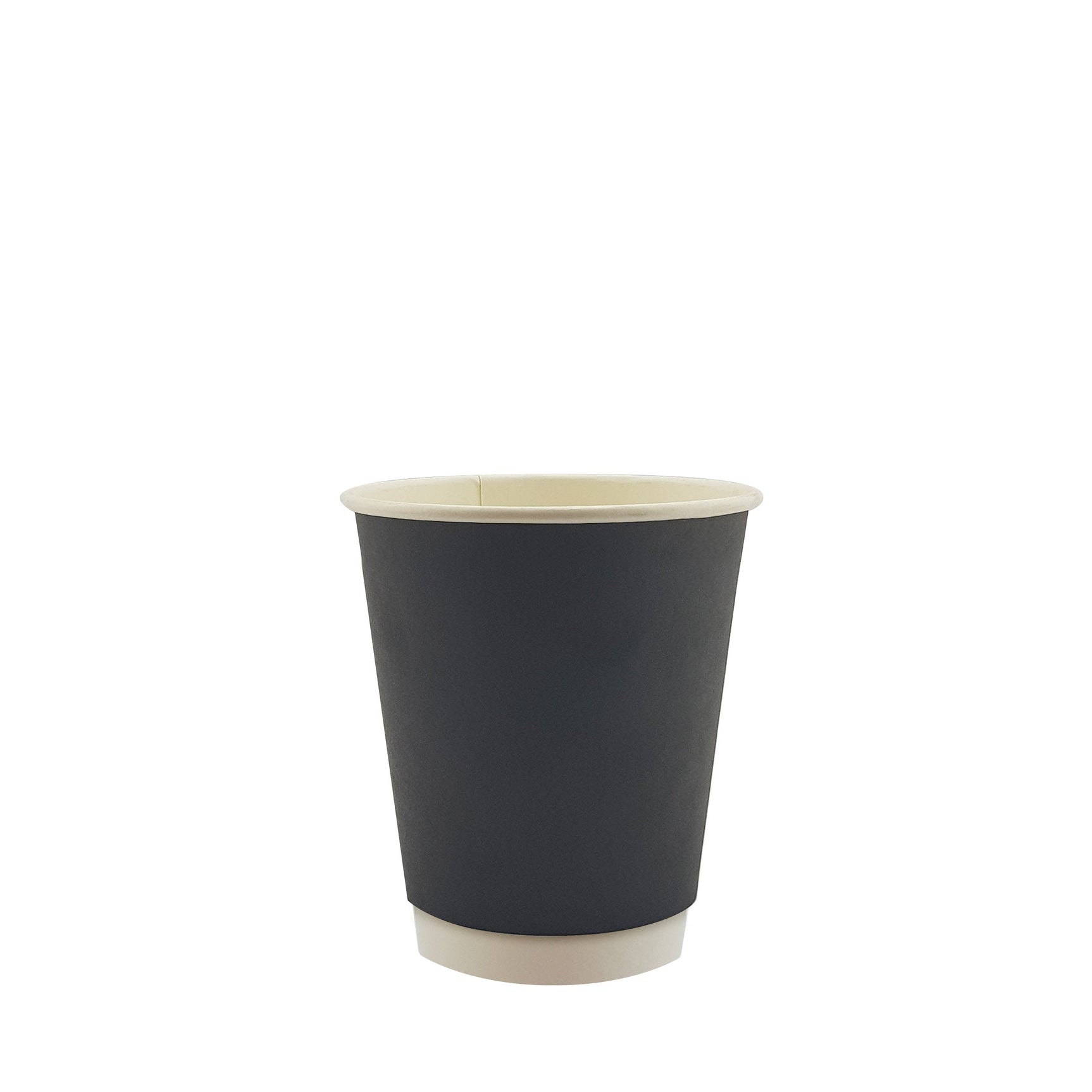 8oz / 80mm Black Double Wall Aqueous Coated Cup - Hot Paper Cups