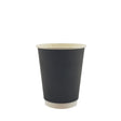 8oz / 86mm Black Double Wall Aqueous Coated Cup - Hot Paper Cups
