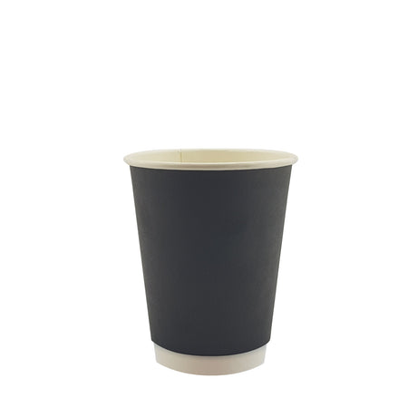 8oz / 86mm Black Double Wall Aqueous Coated Cup - Hot Paper Cups