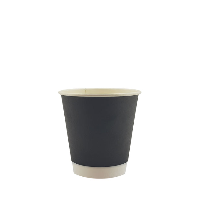 8oz / 90mm Black Double Wall Aqueous Coated Cup - Hot Paper Cups