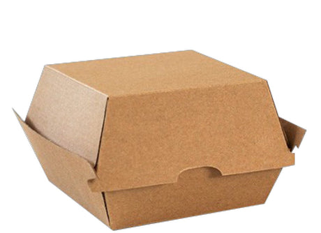 Jumbo Burger Box 110x110x100mm Kraft Clamshell - Kraft