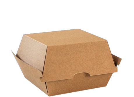 Burger Box 105x105x85mm Kraft Clamshell - Kraft