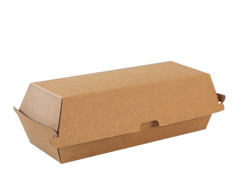 Hotdog Box 208x70x75mm Kraft Clamshell - Kraft