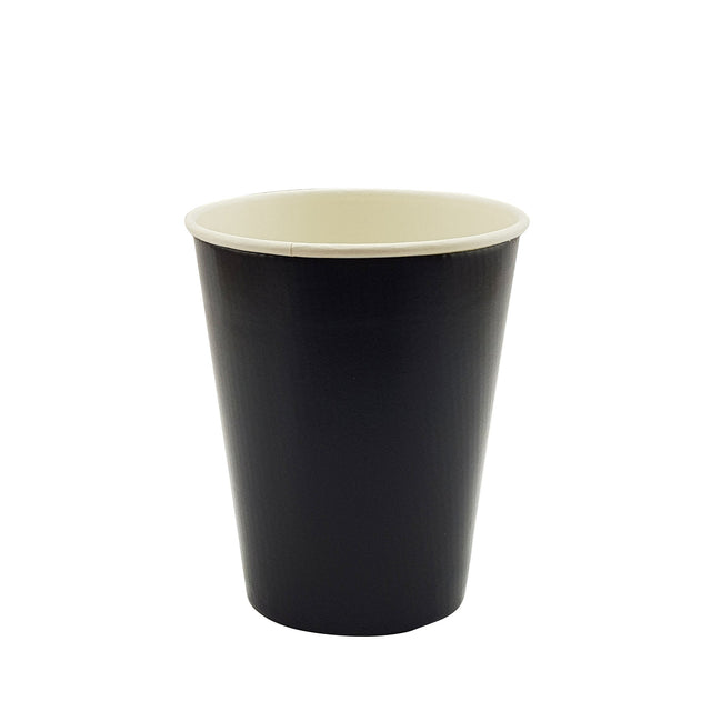 12oz / 86mm Black Triple Wall Double Base Aqueous Coated Cup - Hot Paper Cups