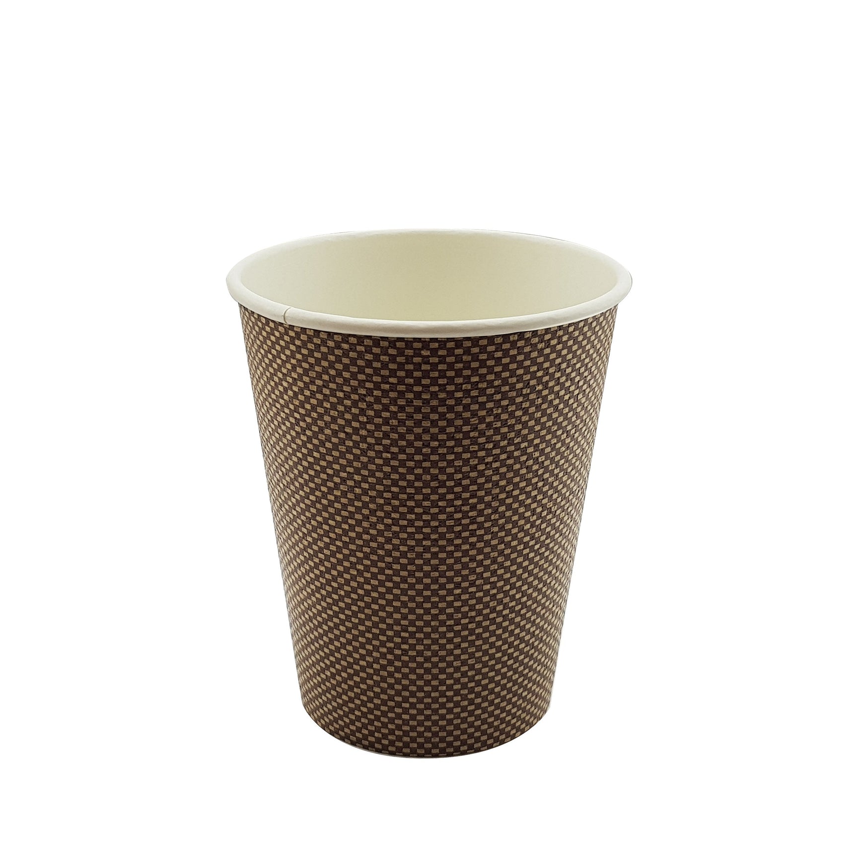 12oz / 86mm Brown Triple Wall Double Base Aqueous Coated Cup - Hot Paper Cups