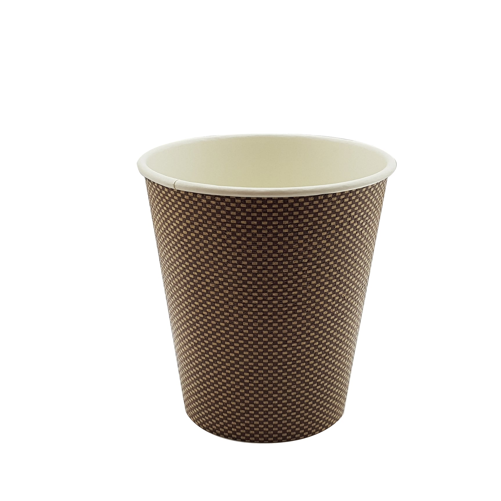 12oz / 90mm Brown Triple Wall Double Base Aqueous Coated Cup