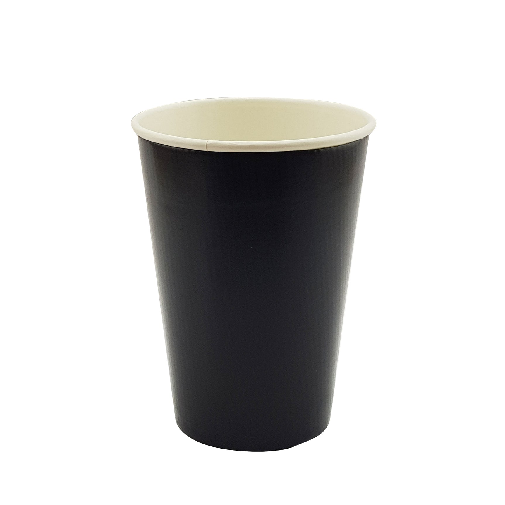 16oz / 86mm Black Triple Wall Double Base Aqueous Coated Cup
