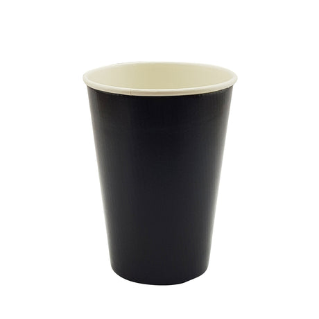 16oz / 86mm Black Triple Wall Double Base Aqueous Coated Cup - Hot Paper Cups