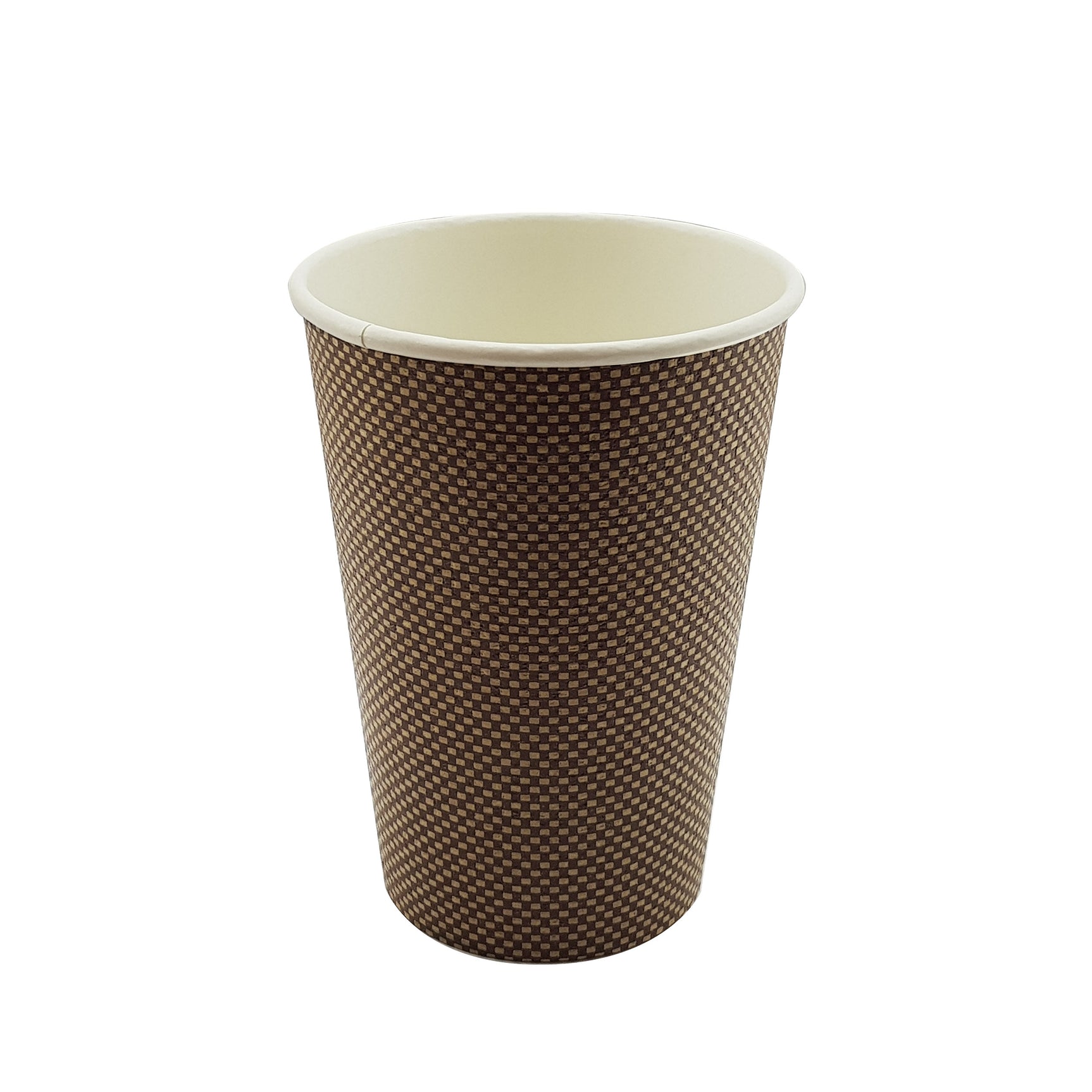 16oz / 86mm Brown Triple Wall Double Base Aqueous Coated Cup