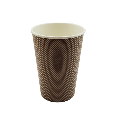 16oz / 86mm Brown Triple Wall Double Base Aqueous Coated Cup - Hot Paper Cups