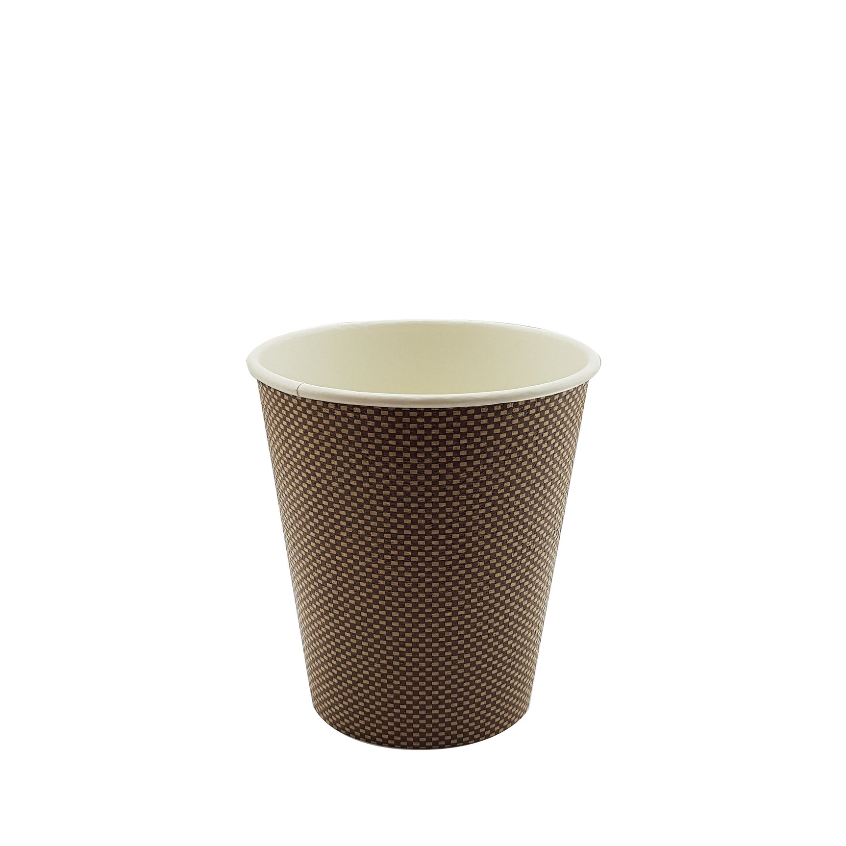 8oz / 80mm Brown Triple Wall Double Base Aqueous Coated Cup