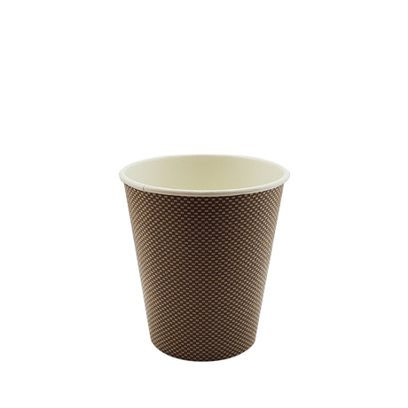 8oz / 80mm Brown Triple Wall Double Base Aqueous Coated Cup - Hot Paper Cups