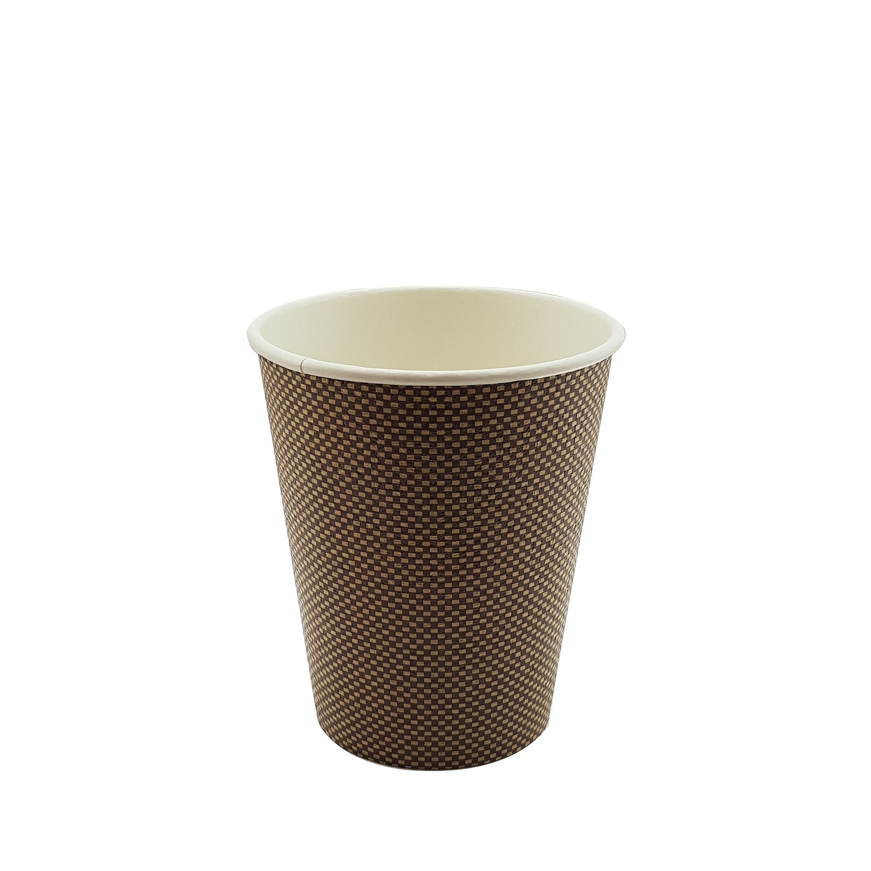 8oz / 86mm Brown Triple Wall Double Base Aqueous Coated Cup