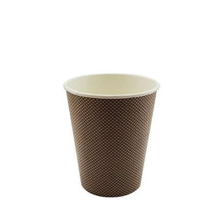 8oz / 86mm Brown Triple Wall Double Base Aqueous Coated Cup - Hot Paper Cups