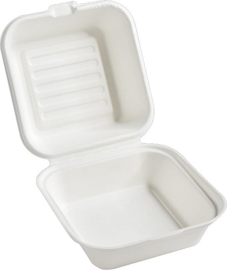 6 Inch Sugarcane Clamshell - Sugarcane