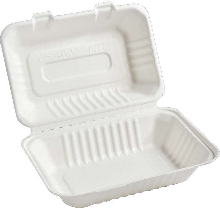 9 x 6 Inch Sugarcane Clamshell - Sugarcane