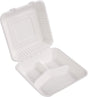 8 Inch Sugarcane Clamshell 3 Compartments - Sugarcane