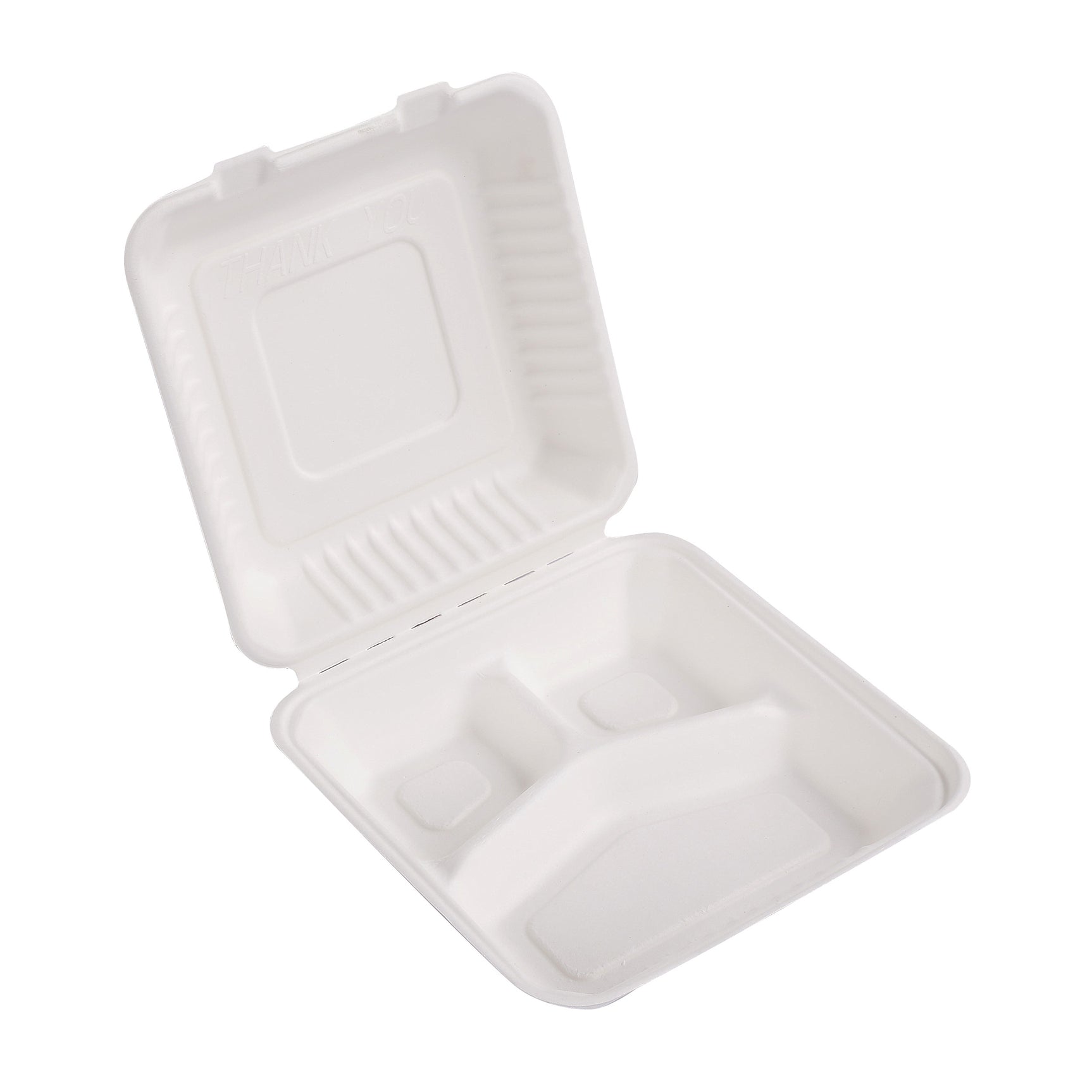 9 Inch Sugarcane Clamshell 3 Compartments