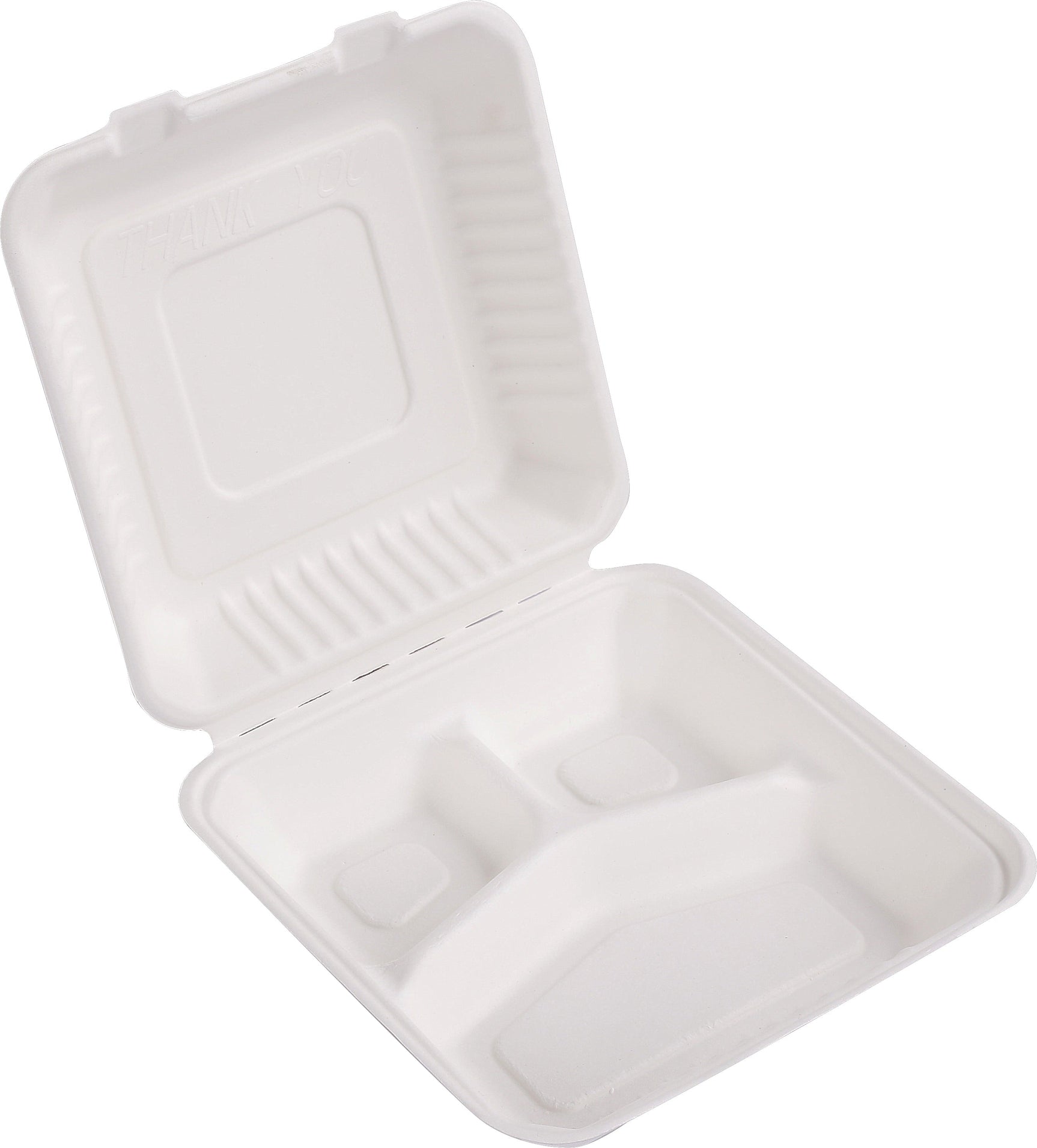 9 Inch Sugarcane Clamshell 3 Compartments - Sugarcane