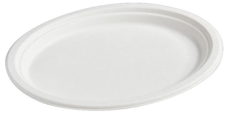 10 x 8 Inch Sugarcane Oval Plate - Sugarcane