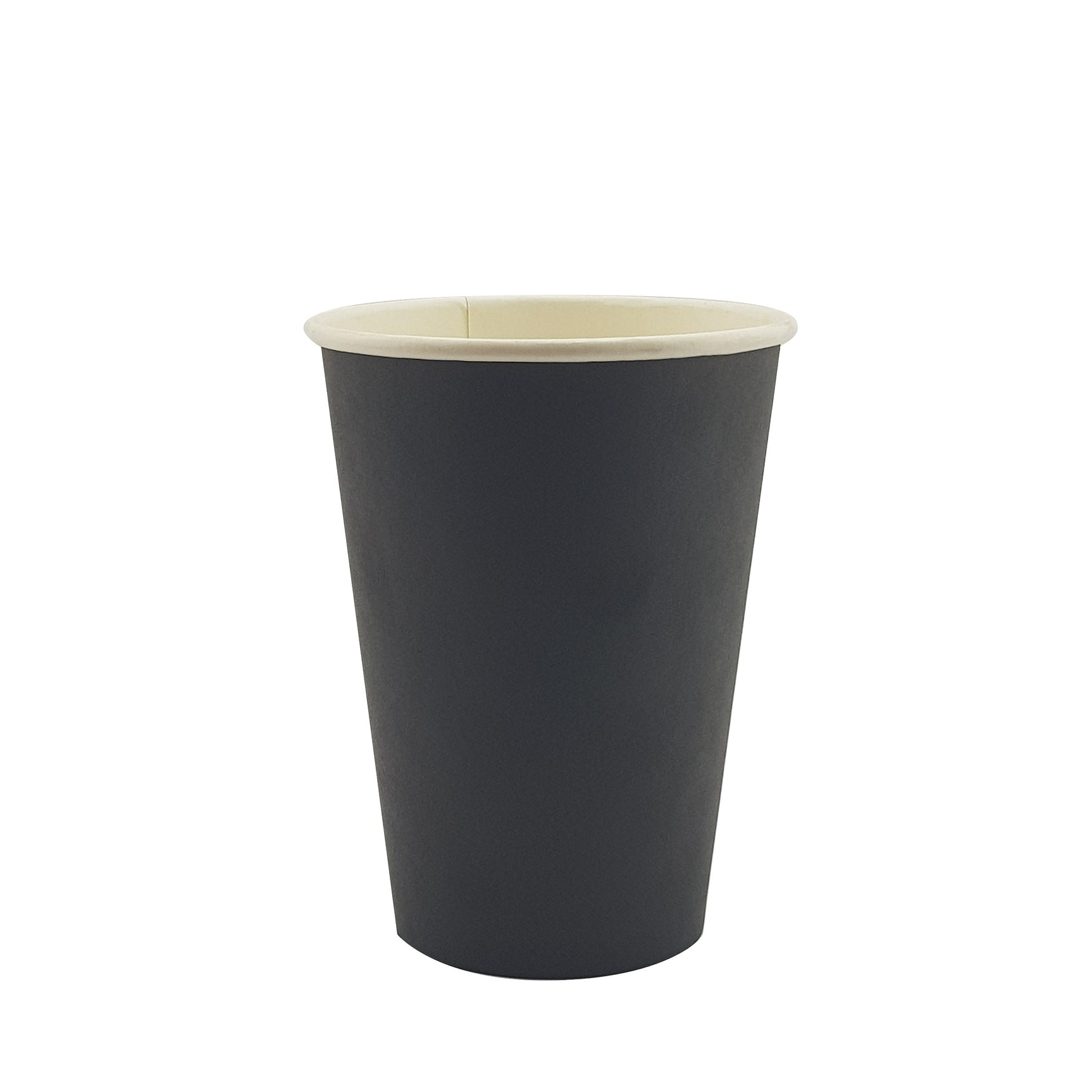 12oz / 86mm Black Single Wall Aqueous Coated Cup